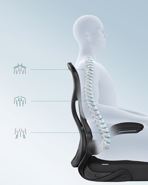 SONGMICS OBN042BH02 Ergonomikus Irodai Szék Hálós Háttámlával Fekete