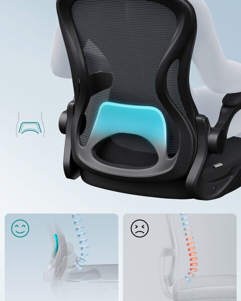 SONGMICS OBN042BH02 Ergonomikus Irodai Szék Hálós Háttámlával Fekete