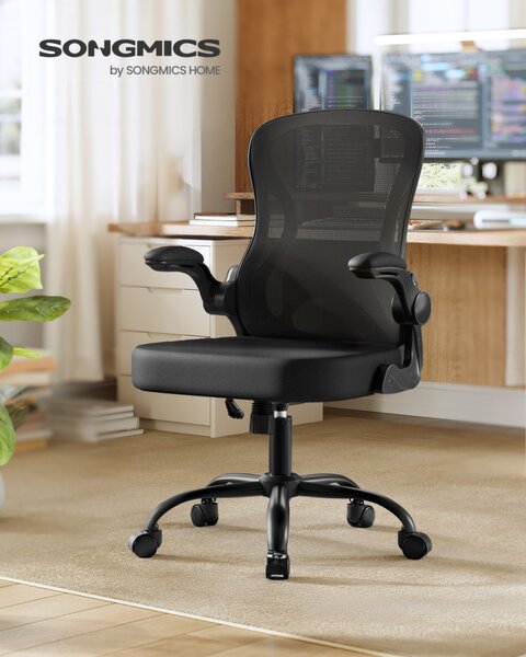 SONGMICS OBN042BH02 Ergonomikus Irodai Szék Hálós Háttámlával Fekete