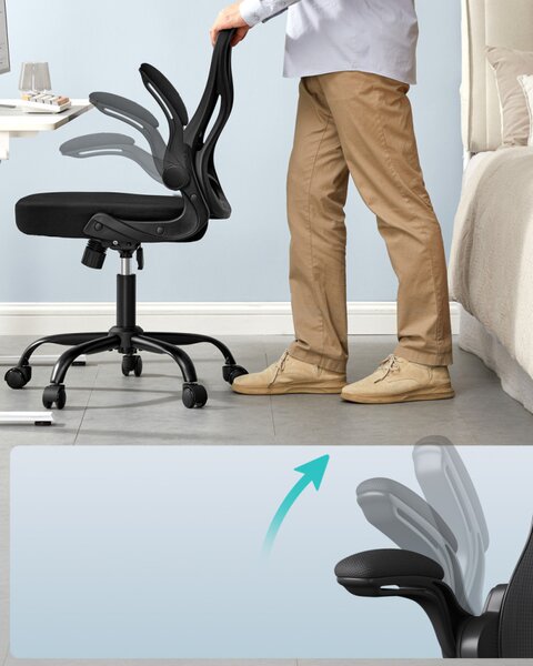 SONGMICS OBN042BH02 Ergonomikus Irodai Szék Hálós Háttámlával Fekete