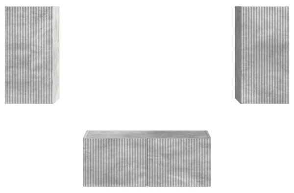 TV szekrény garnitúra 6 pcs Beton Szürke Faanyag