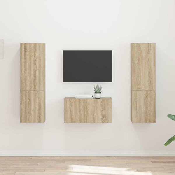 TV szekrény garnitúra 5 pcs Sonoma tölgy Faanyag