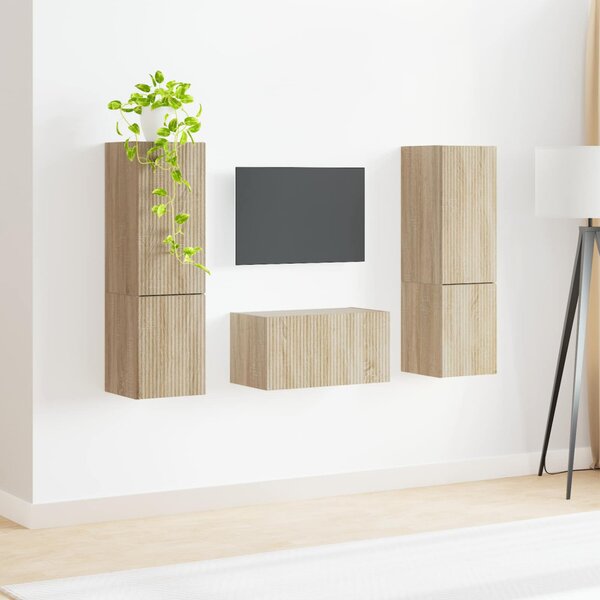 TV szekrény garnitúra 5 pcs Sonoma tölgy Faanyag
