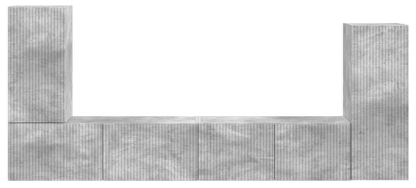 TV szekrény garnitúra 4 pcs Beton Szürke Faanyag