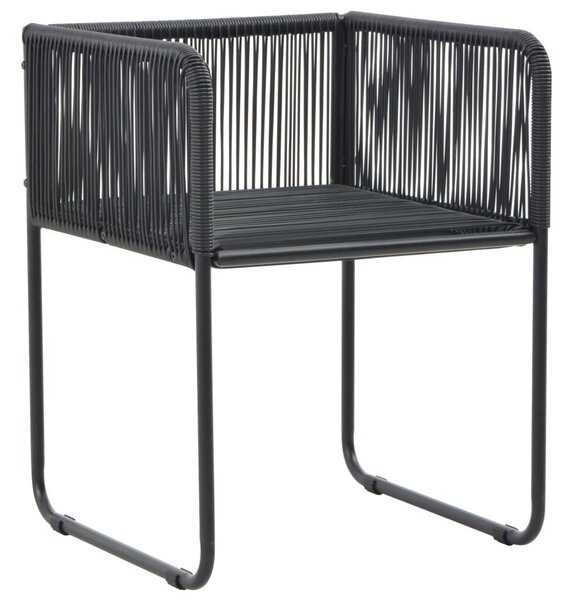 VidaXL 7 részes fekete PVC rattan kerti étkezőgarnitúra