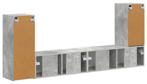 TV szekrény garnitúra 4 pcs Beton Szürke Faanyag
