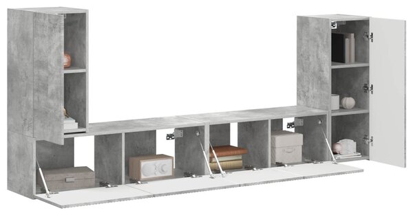 TV szekrény garnitúra 4 pcs Beton Szürke Faanyag