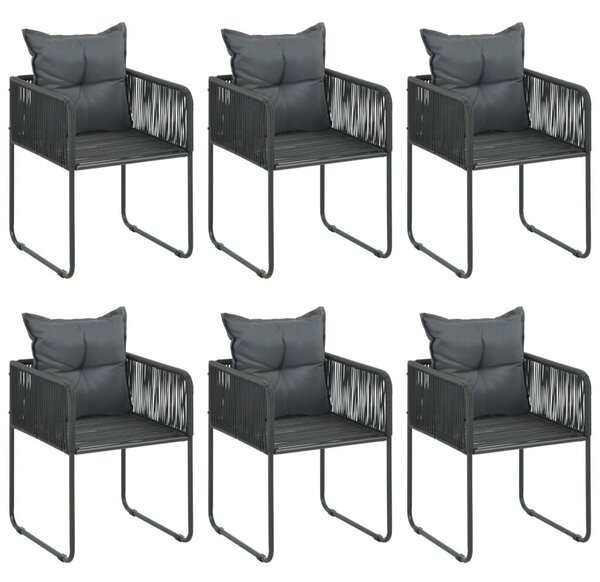 VidaXL 7 részes fekete PVC rattan kerti étkezőgarnitúra