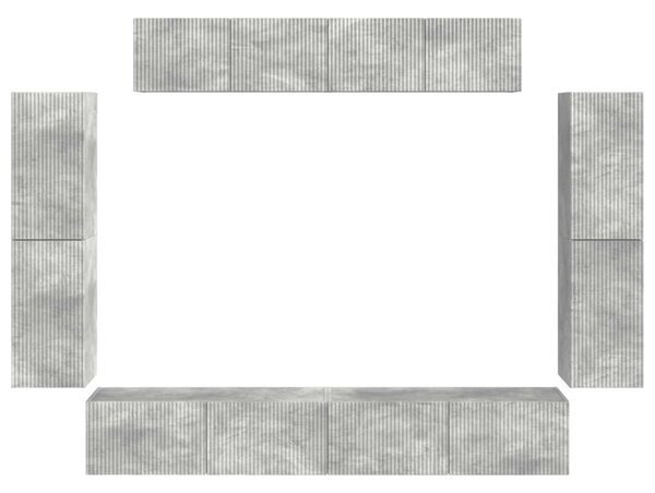 TV szekrény 8 pcs Beton Szürke