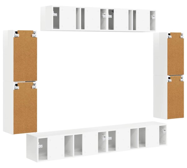 TV szekrény 8 pcs Magas Fényű Fehér
