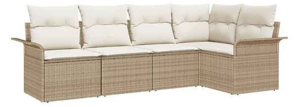 VidaXL Kerti Kanapé Szett 5 pcs 242.5 x 132.5 x 85 cm Poli rattan