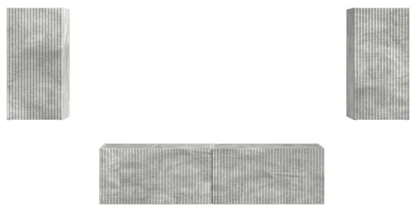 TV szekrény garnitúra 4 pcs Beton Szürke Faanyag