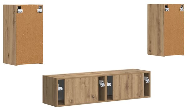 TV szekrény garnitúra 4 pcs Artisan tölgy Faanyag