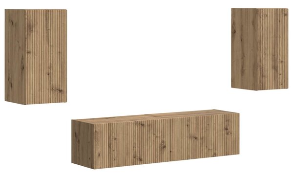 TV szekrény garnitúra 4 pcs Artisan tölgy Faanyag