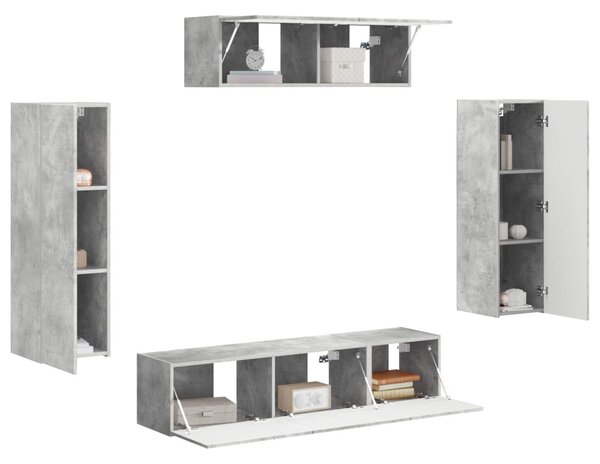 TV szekrény 5 pcs Beton Szürke