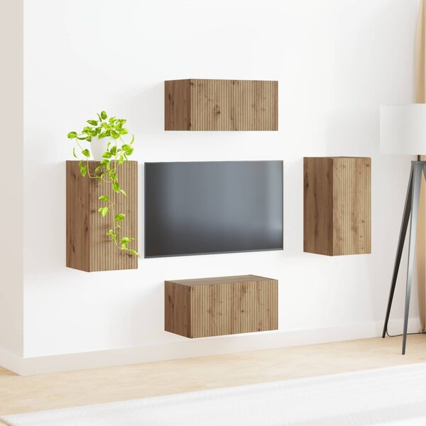 TV szekrény garnitúra 4 pcs Artisan tölgy Faanyag