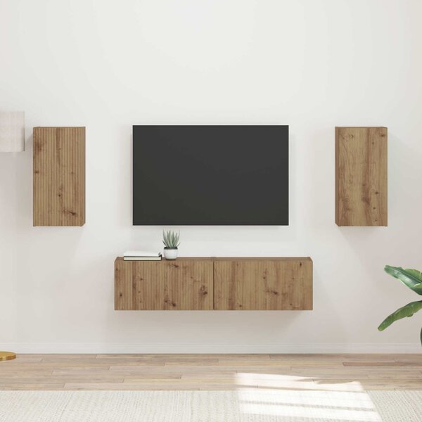 TV szekrény garnitúra 4 pcs Artisan tölgy Faanyag