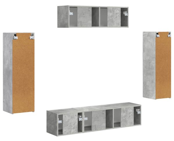 TV szekrény 5 pcs Beton Szürke