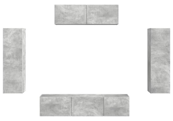 TV szekrény 5 pcs Beton Szürke