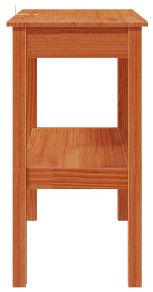 VidaXL Konzolasztal polcokkal Viaszbarna 80 x 40 x 75 cm Tömör fenyő