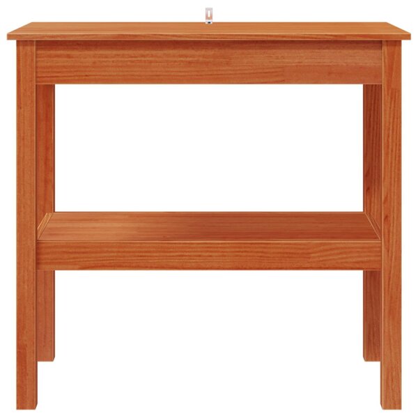 VidaXL Konzolasztal polcokkal Viaszbarna 80 x 40 x 75 cm Tömör fenyő