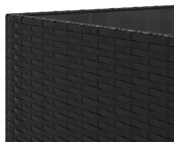 VidaXL 7 részes fekete polyrattan kerti ülőgarnitúra párnákkal