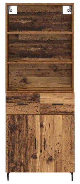 Magasfiú fiókkal Öreg fa 69,5 x 34 x 180 cm Műanyag Fa és Üveg