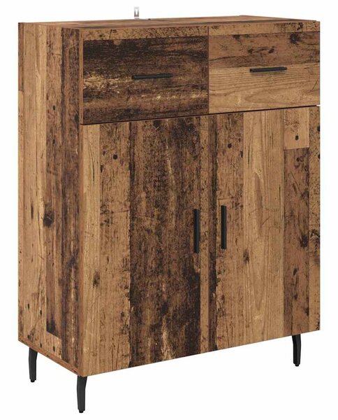 Magasfiú fiókkal Öreg fa 69,5 x 34 x 180 cm Műanyag Fa és Üveg