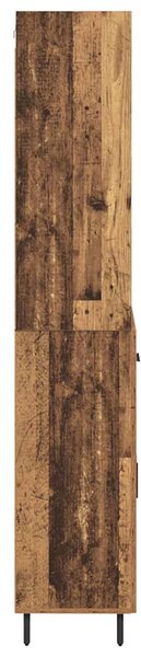 Magasfiú fiókkal Öreg fa 69,5 x 34 x 180 cm Műanyag Fa és Üveg