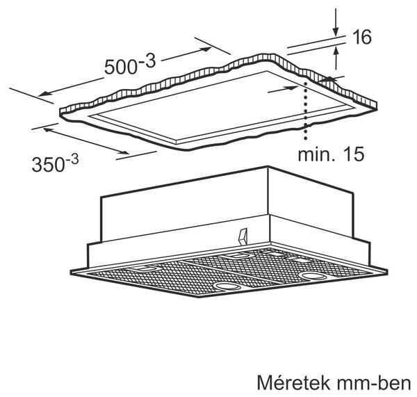 Bosch DHL555BM Beépíthető páraelszívó , Serie4 , 50cm , 604m3 , nemesacél , fém zsírszűrő , LED világítás