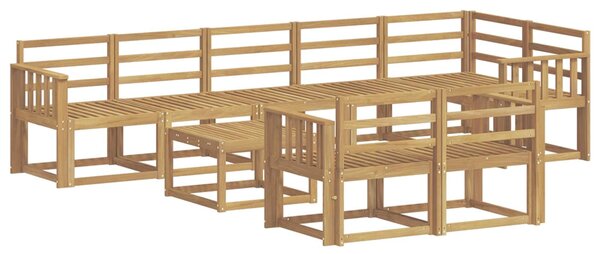 VidaXL Kültéri kanapé szett 9 pcs Fehér Tömör Akácfa