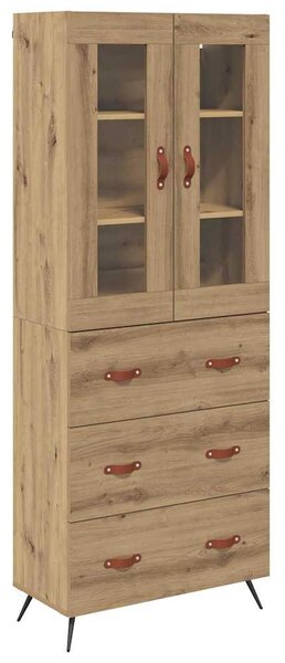 Magas szekrény polccal fiókkal 2 pcs Artisan tölgy Faanyag