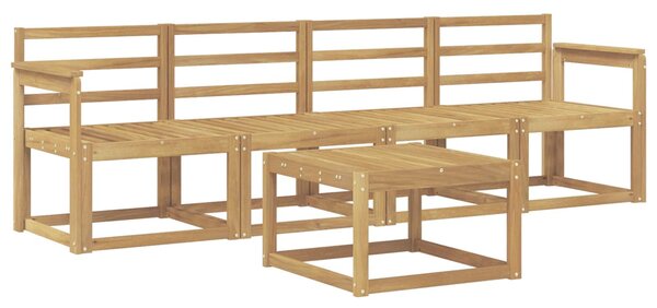 VidaXL Kültéri kanapé szett 5 pcs Fehér 59 x 59 x 37 cm Tömör Akácfa
