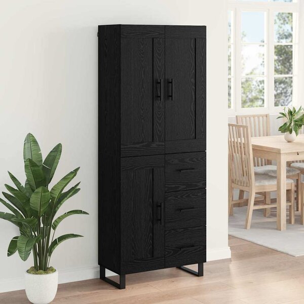 Magasfiú fiókkal Fekete tölgy 69,5 x 34 x 180 cm Faanyag