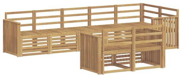 VidaXL Kültéri kanapé szett 8 pcs Fehér 306 x 128,5 x 73 cm