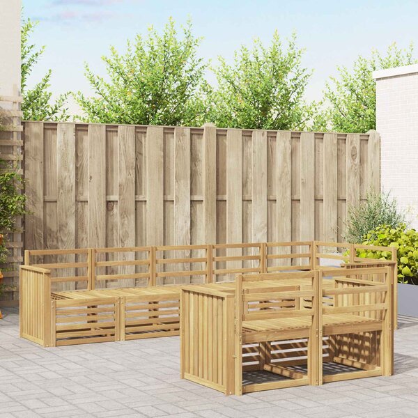 VidaXL Kültéri kanapé szett 8 pcs Fehér 306 x 128,5 x 73 cm