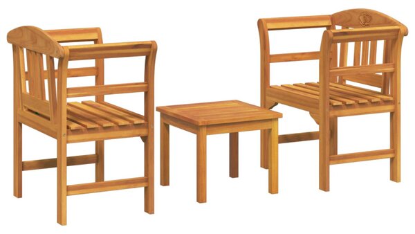 Bútor szett párnával 3 pcs Természetes Tömör Akácfa