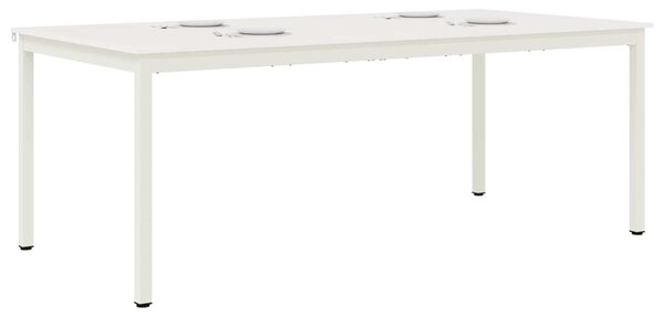 Étkezőasztal Fehér 200 x 100 x 75 cm Tömör fenyőfa