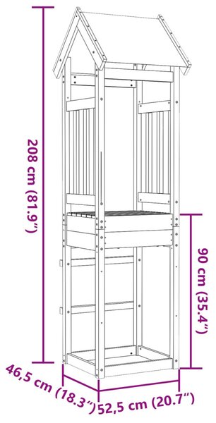 Játék Torny Barna 52.5 x 46.5 x 208 cm Tömör fenyőfa