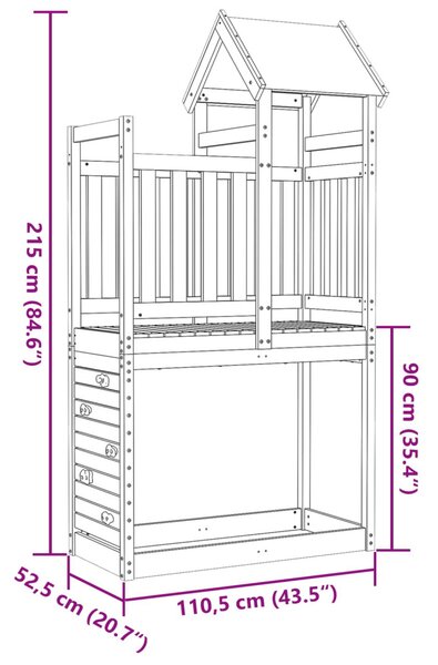 Játék Torny Barna 110.5 x 52.5 x 215 cm Szilárd Douglas Fa