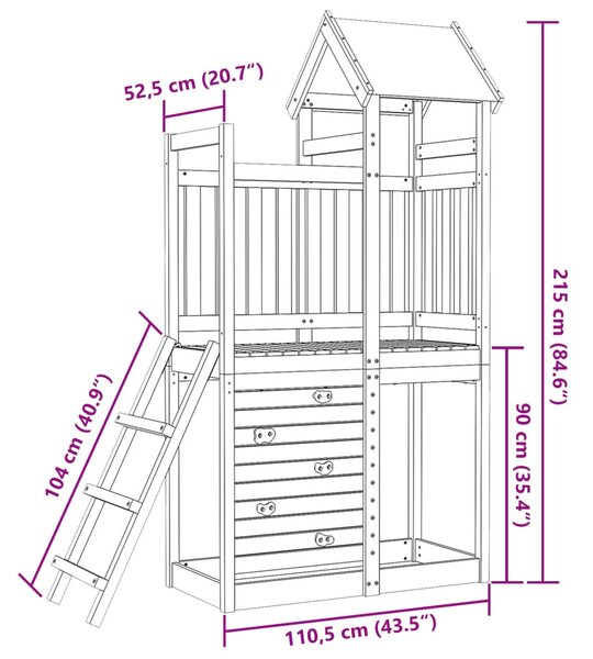 Játék Torny Barna 110,5 x 52,5 x 215cm Szilárd Douglas Fa