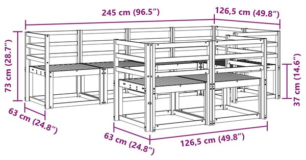 VidaXL Kültéri kanapé szett 7 pcs