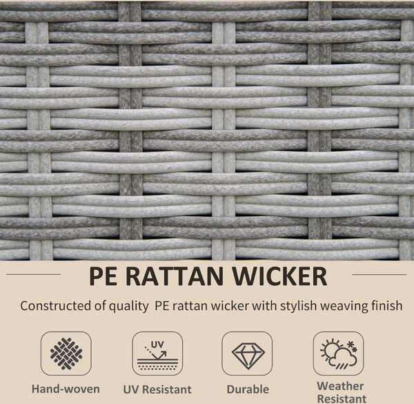 Outsunny Living kerti PE rattan ülőgarnitúra, 8 darabos, bézs