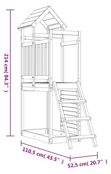 Játék Torny Barna 110,5 x 52,5 x 214 cm Szilárd Impregnált Fa