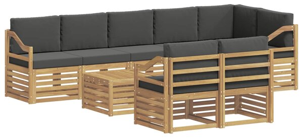 VidaXL Kültéri kanapé szett 8 pcs Fehér és Antracitszürke