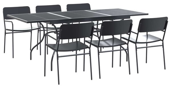 VidaXL Kert étkező szett 7 pcs Antracitszürke Acél