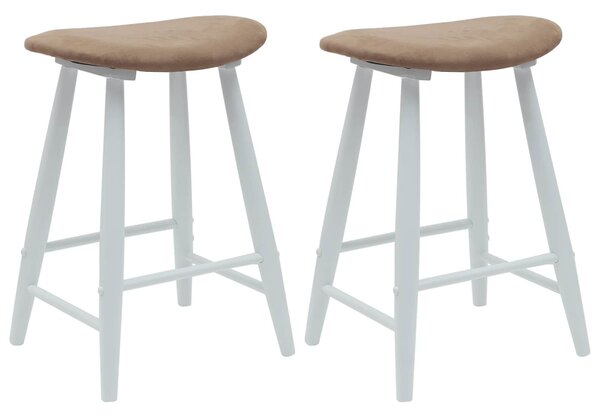 VidaXL Étkező Székek 2 pcs Fehér 46 x 37 x 63 cm Tömör Gumi Fa