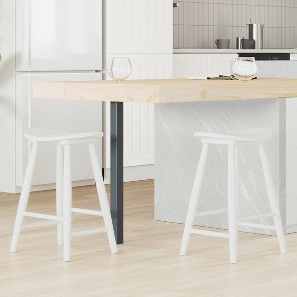 VidaXL Étkező Székek 2 pcs Fehér 46 x 37 x 63 cm Tömör Gumi Fa
