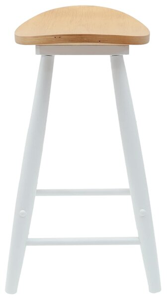 VidaXL Étkező Székek 2 db Tömör Gumi Fa Fehér 46 x 37 x 63 cm