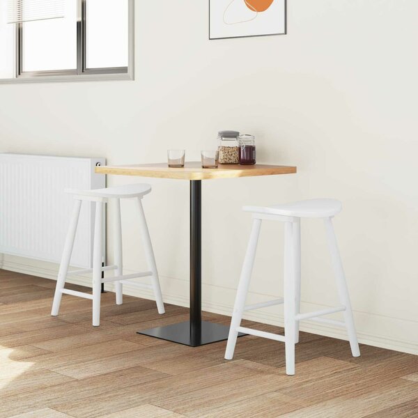 VidaXL Étkező Székek 2 pcs Fehér 46 x 37 x 63 cm Tömör Gumi Fa